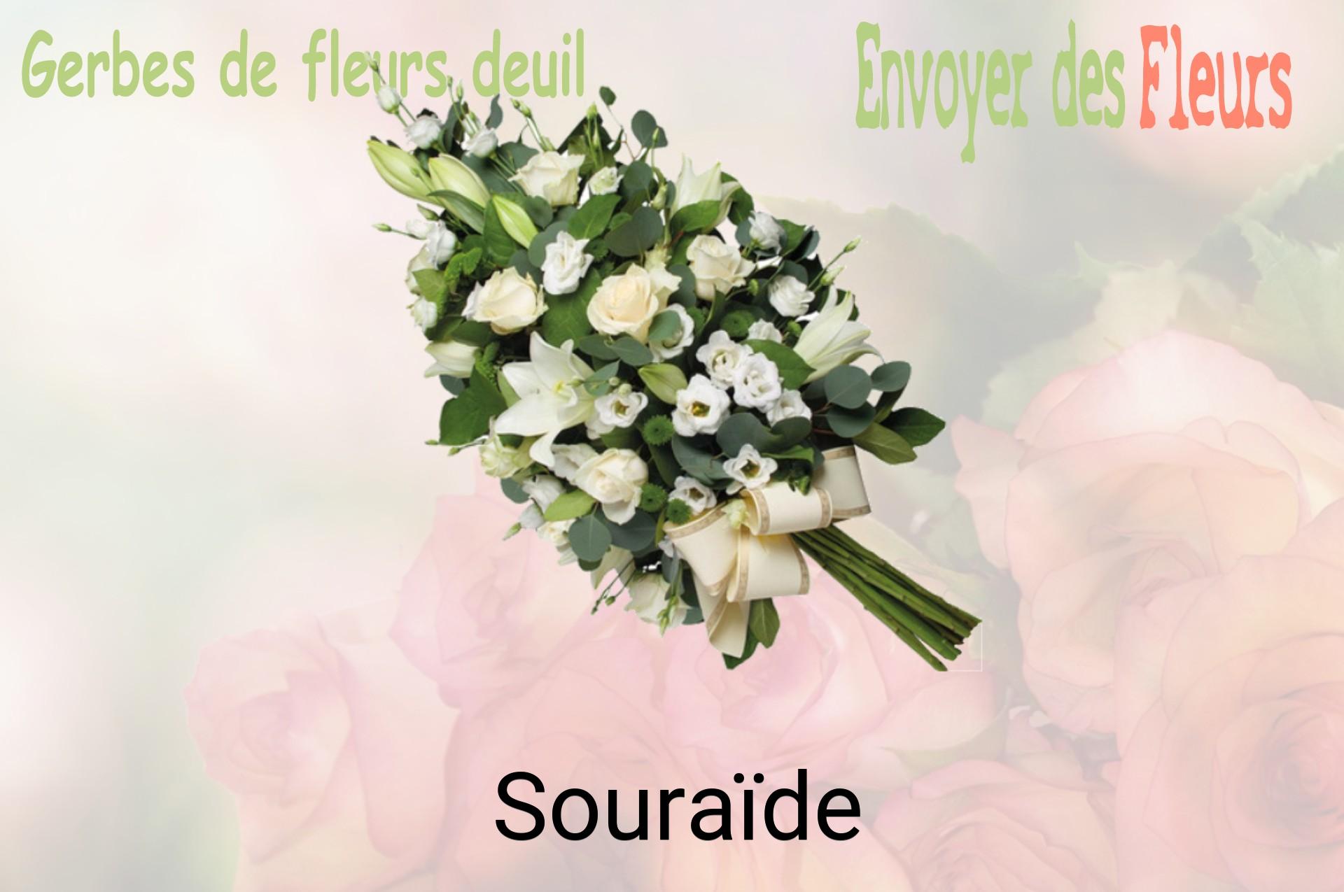 Gerbe de fleurs de deuil livrée à Souraïde